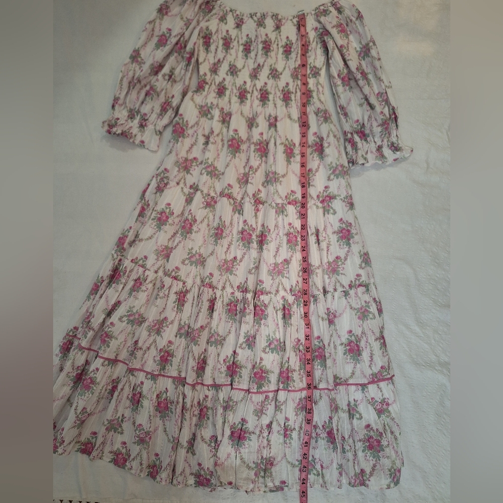 NWT LoveShackFancy White and Pink Floral Dress - Picture 5 of 13